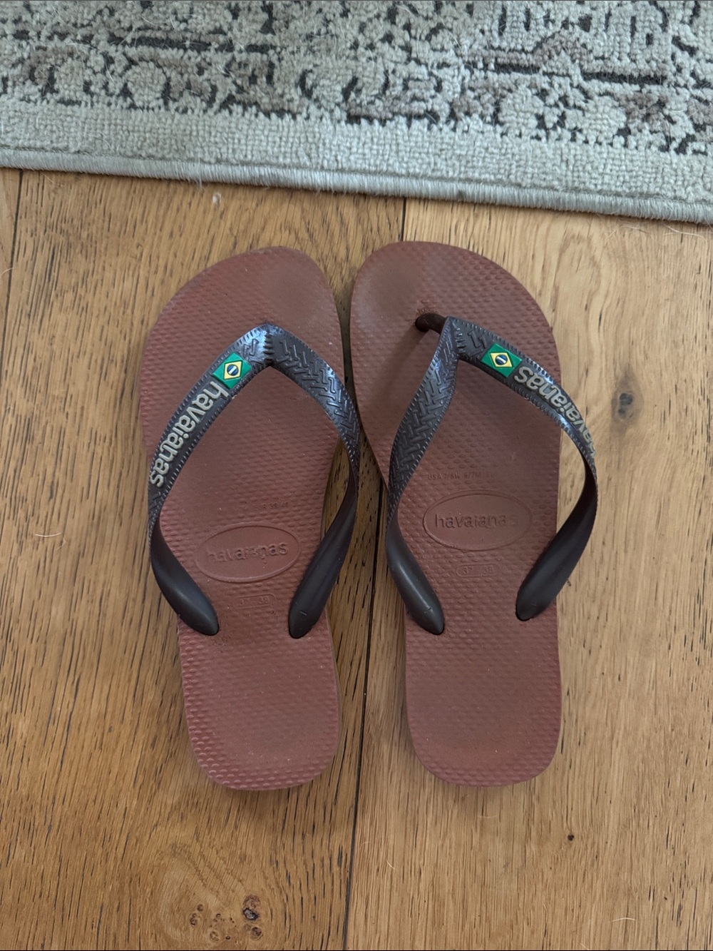 Havaianas Brazil Women’s rust coffee Flip Flops 7-7.5 37-38